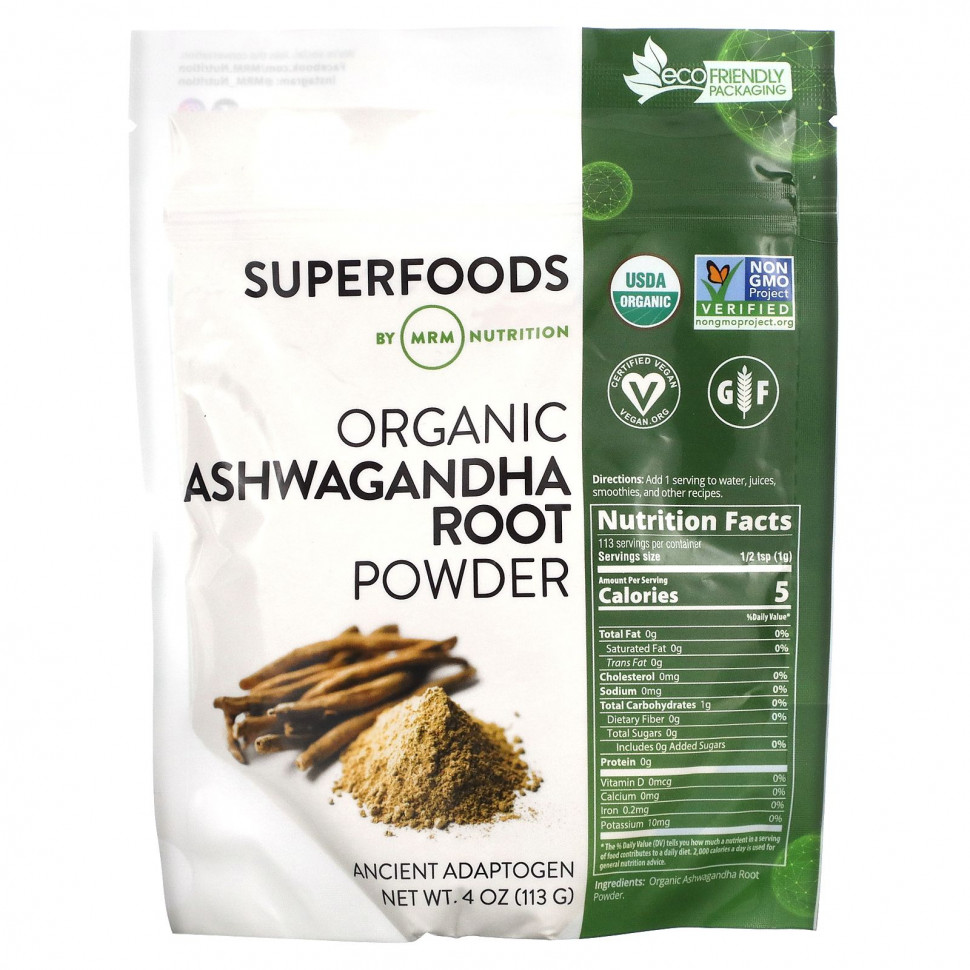 ������ ������ MRM Nutrition, Organic Ashwagandha Root Powder, 4 oz (113 g)  IHerb (������) ����