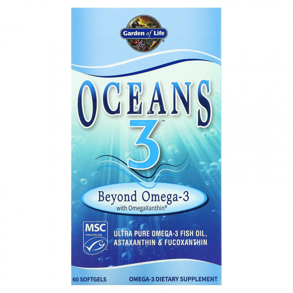  Garden of Life, Oceans 3, Beyond Omega-3  -, 60      -     , -, 