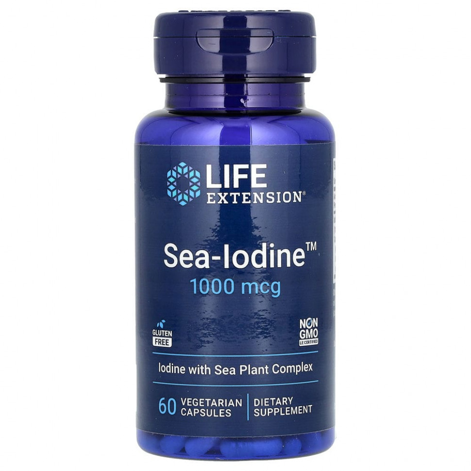 ������ ������ Life Extension, Sea-Iodine, 1000 ���, 60 �������������� ������  IHerb (������) ����