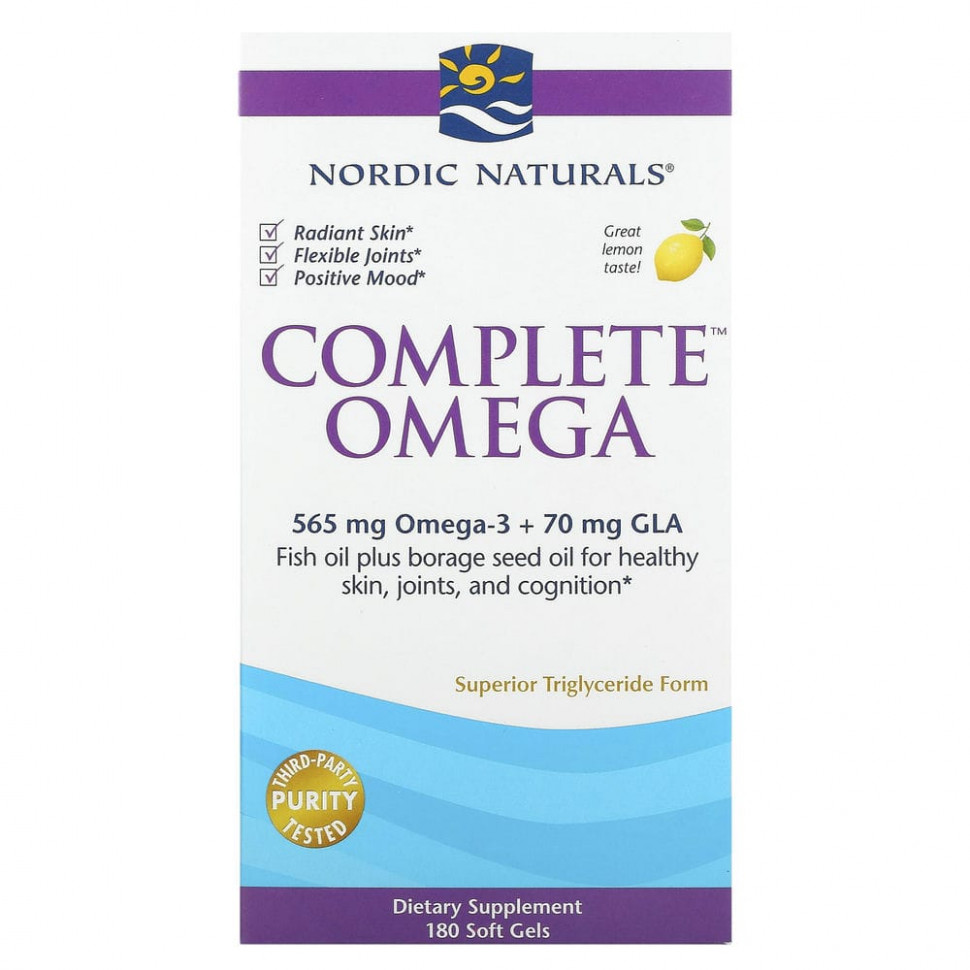 ������ ������ Nordic Naturals, Complete Omega, �������� ����, 1000 ��, 180 ������� ������  IHerb (������) ����