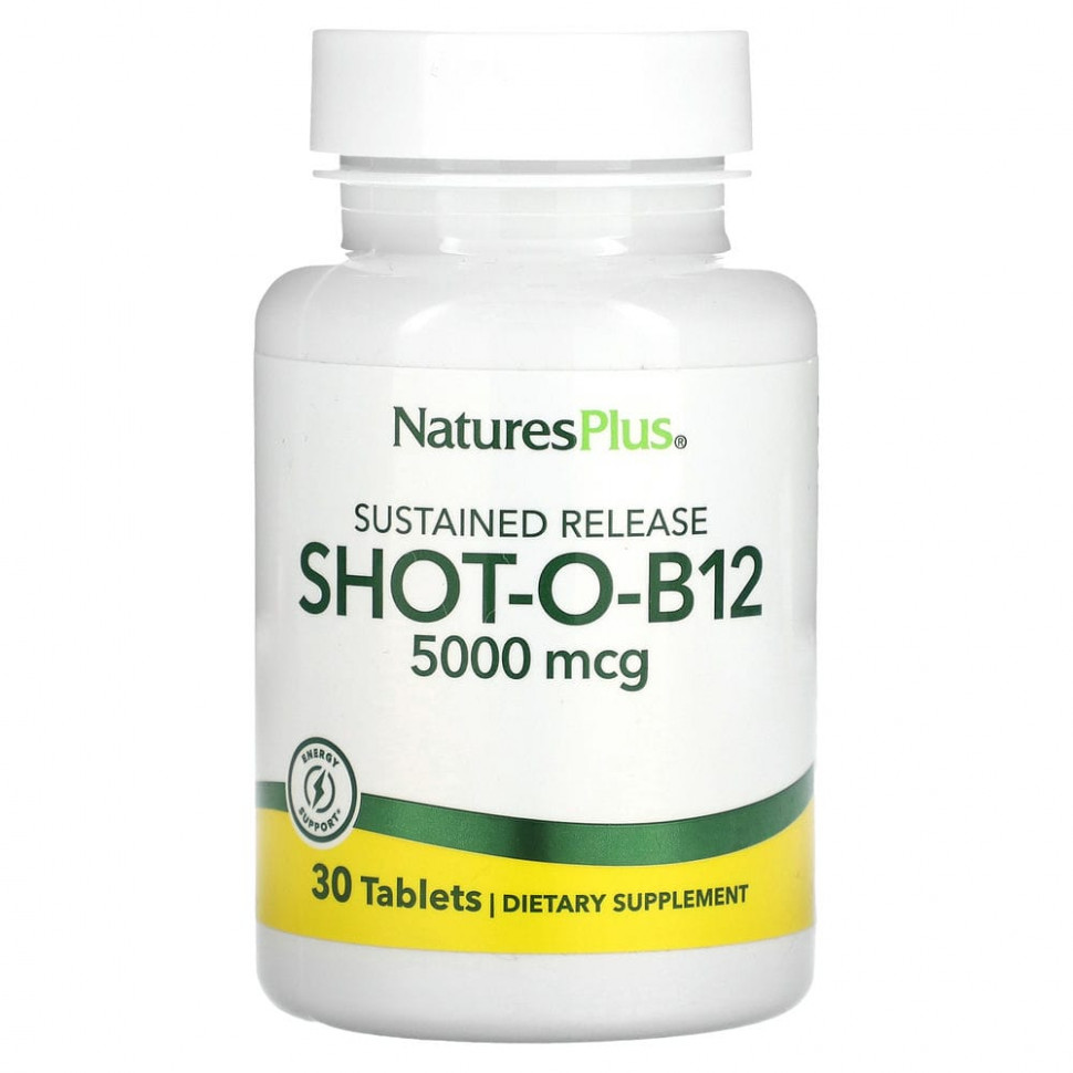 ������ ������ NaturesPlus, Shot-O-B12, 5000 ���, 30 ��������  IHerb (������) ����