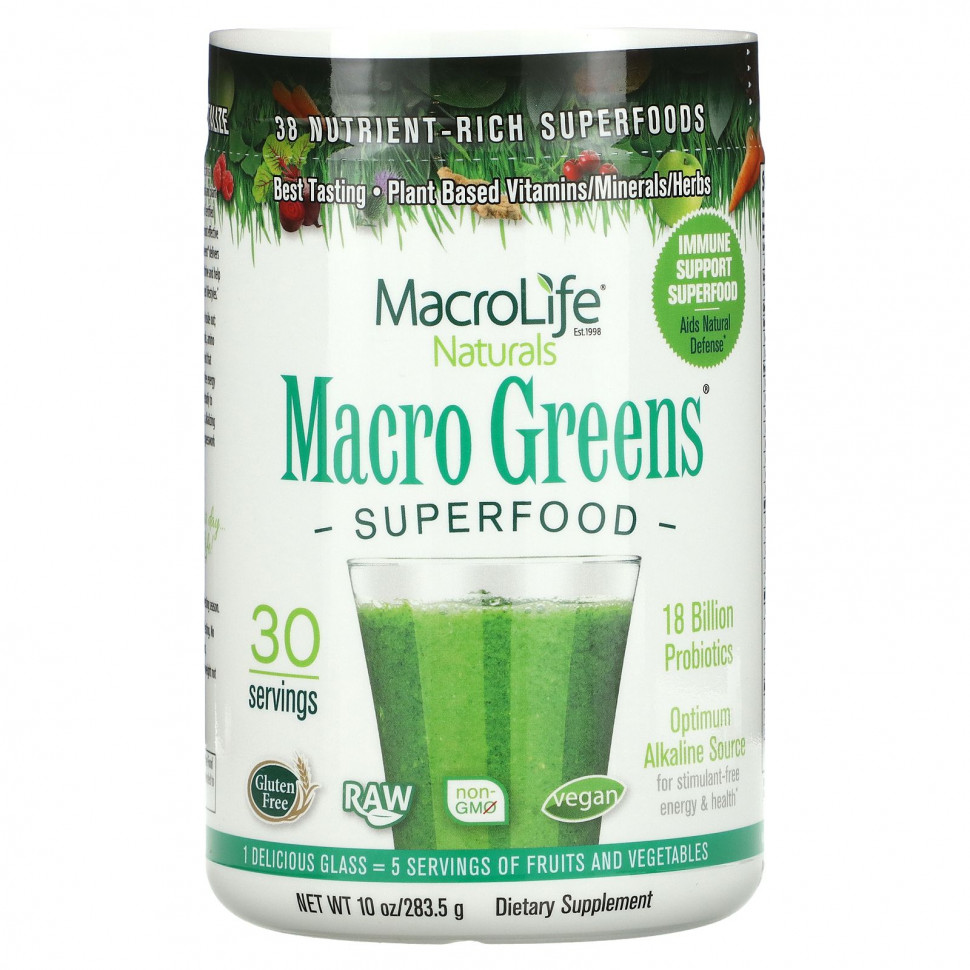  Macrolife Naturals, Macro Greens, , 283,5  (10 )    -     , -, 