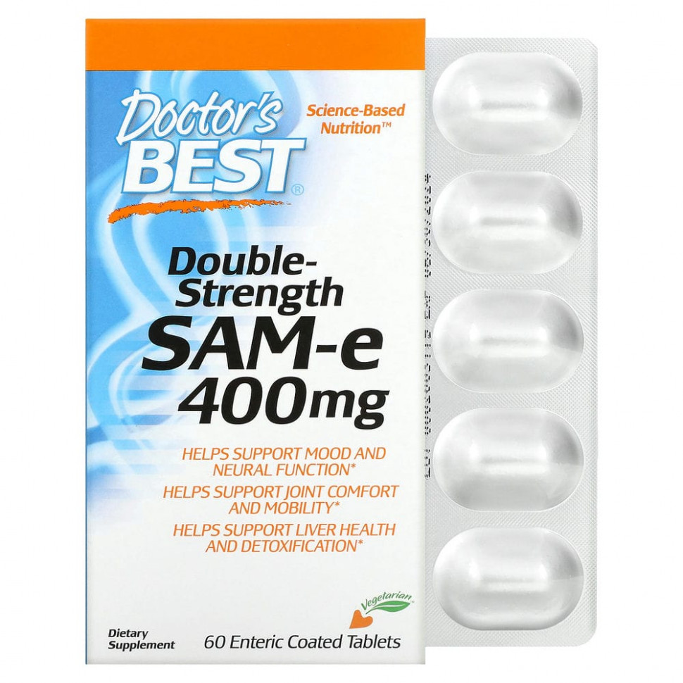  Doctor's Best, SAM-e, Double Strength, 400 , 60 ,  -     -     , -, 