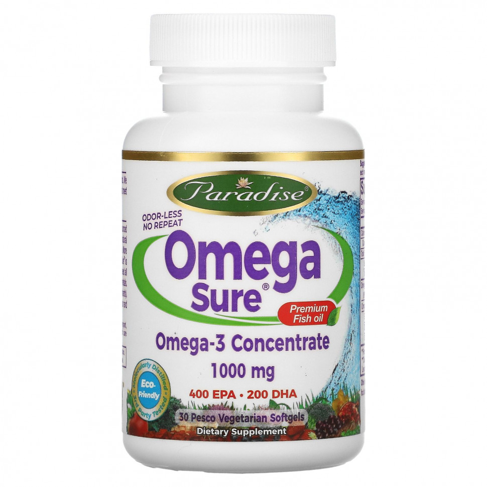  Paradise Herbs, Omega Sure,    , 1000 , 30       -     , -, 