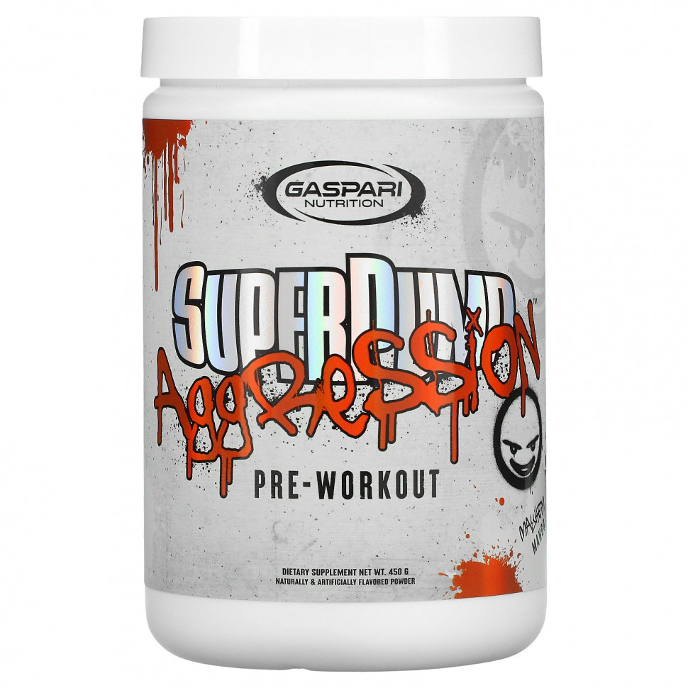  Gaspari Nutrition, SuperPump Aggression Pre-Workout, Mayhem Mango , 450 g    -     , -, 