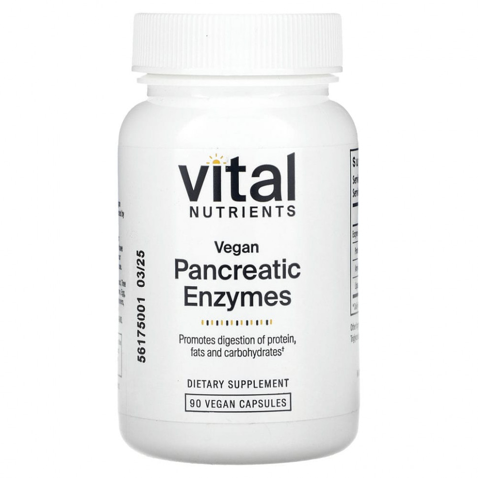  Vital Nutrients, Vegan Pancreatic Enzymes , 90 Capsules    -     , -, 