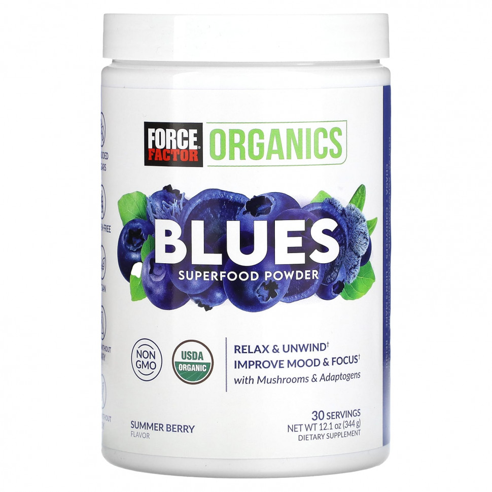  Force Factor, Organics, Blues Superfood, ,  , 344  (12,1 )    -     , -, 