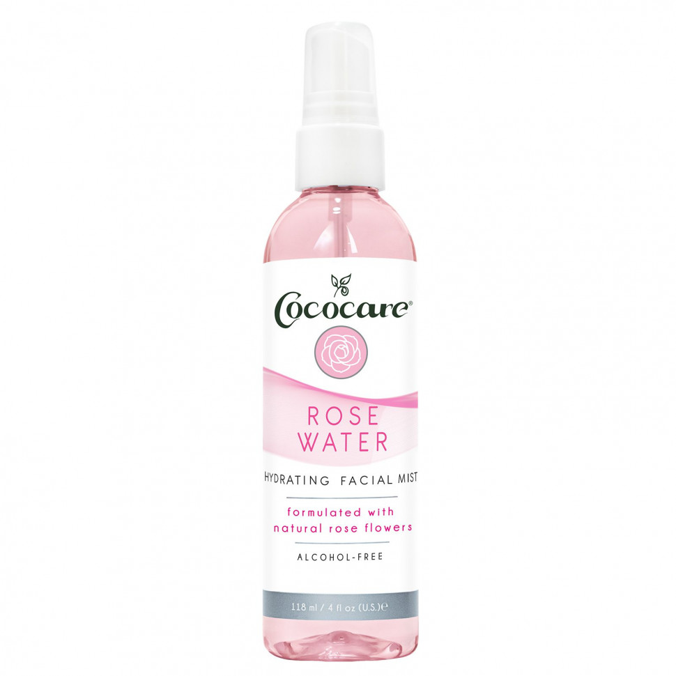  Cococare, Rose Water, Hydrating Facial Mist, Alcohol-Free, 4 fl oz (118 ml)    -     , -, 