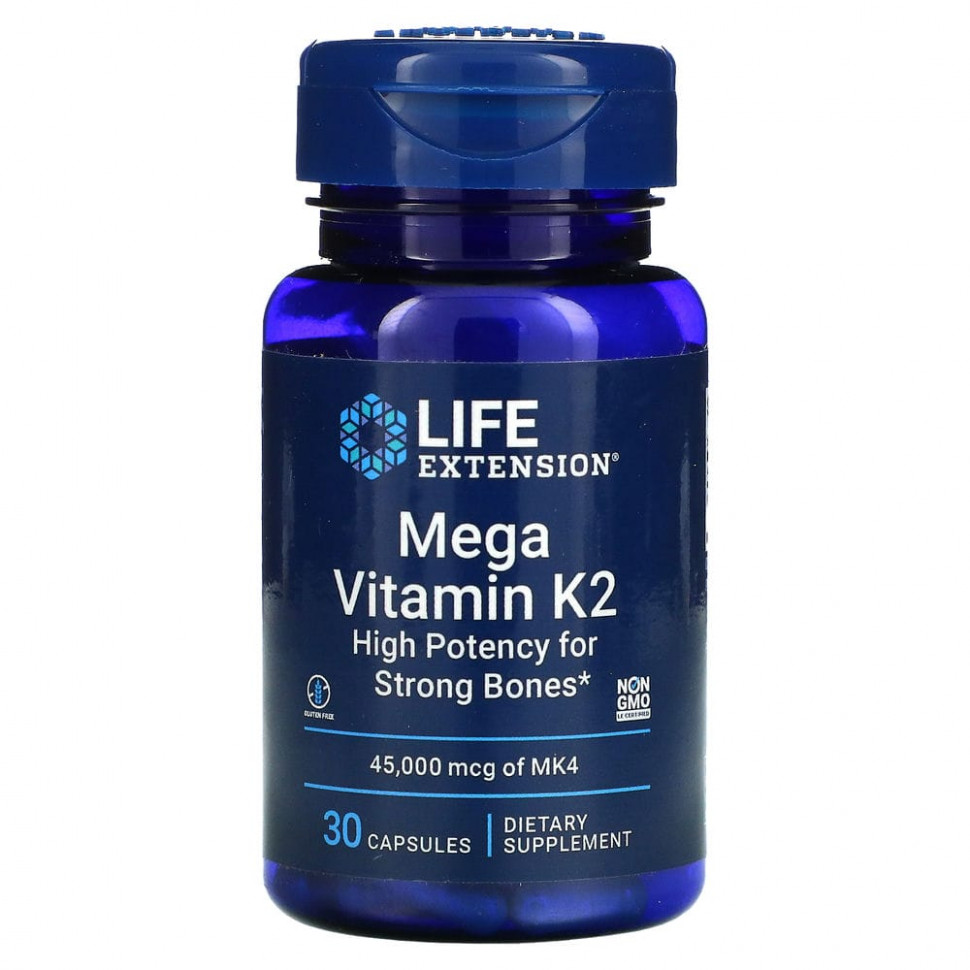  Life Extension, Mega Vitamin K2, 30     -     , -, 