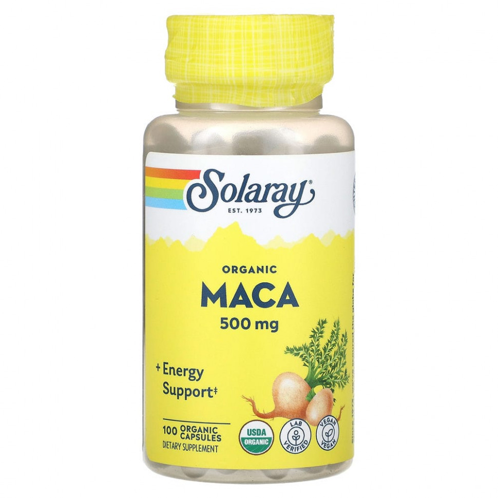  Solaray, Organic Maca, 500 mg, 100 Organic Capsules    -     , -, 