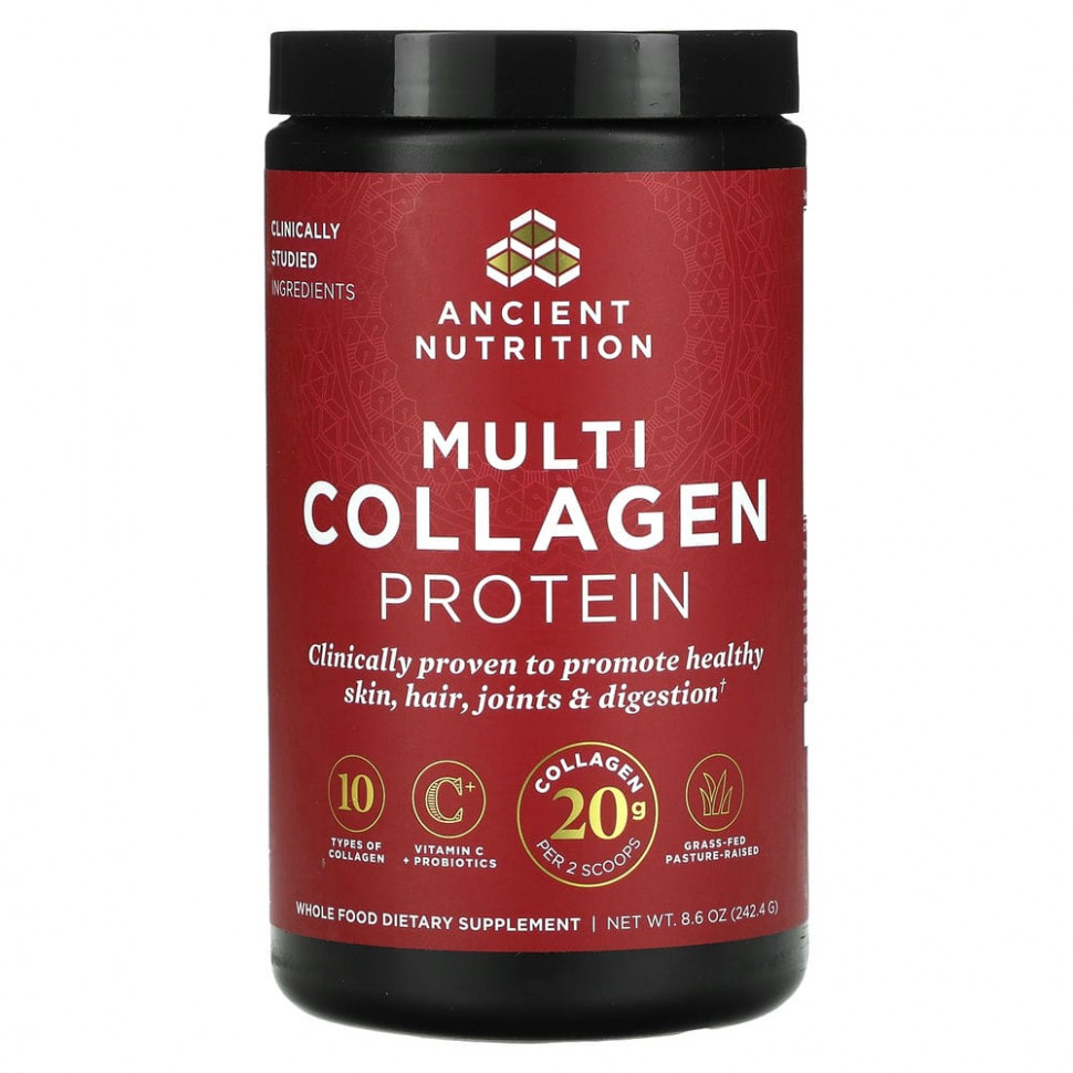   Dr. Axe / Ancient Nutrition, Multi Collagen Protein, 8.6 oz ( 244.8 g)  IHerb () 