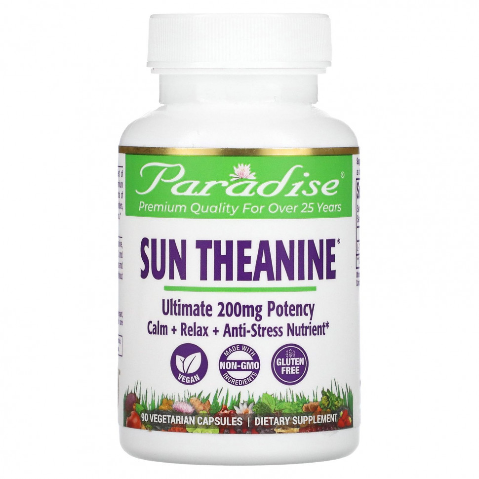 ������ ������ Paradise Herbs, Sun Theanine, 200 mg, 90 Vegetarian Capsules  IHerb (������) ����