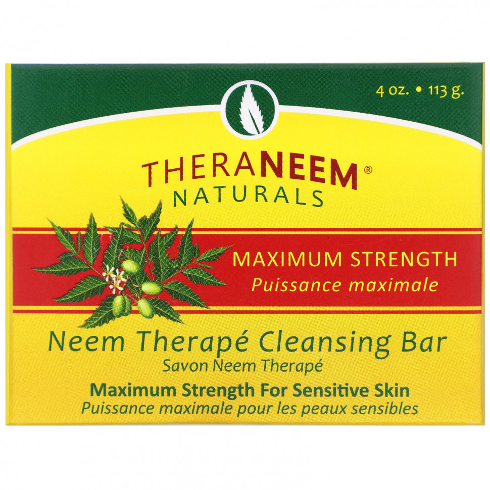  Organix South, TheraNeem Organix, Neem Therapy Cleansing Bar, Maximum Strength, 4 oz (113 g)    -     , -, 