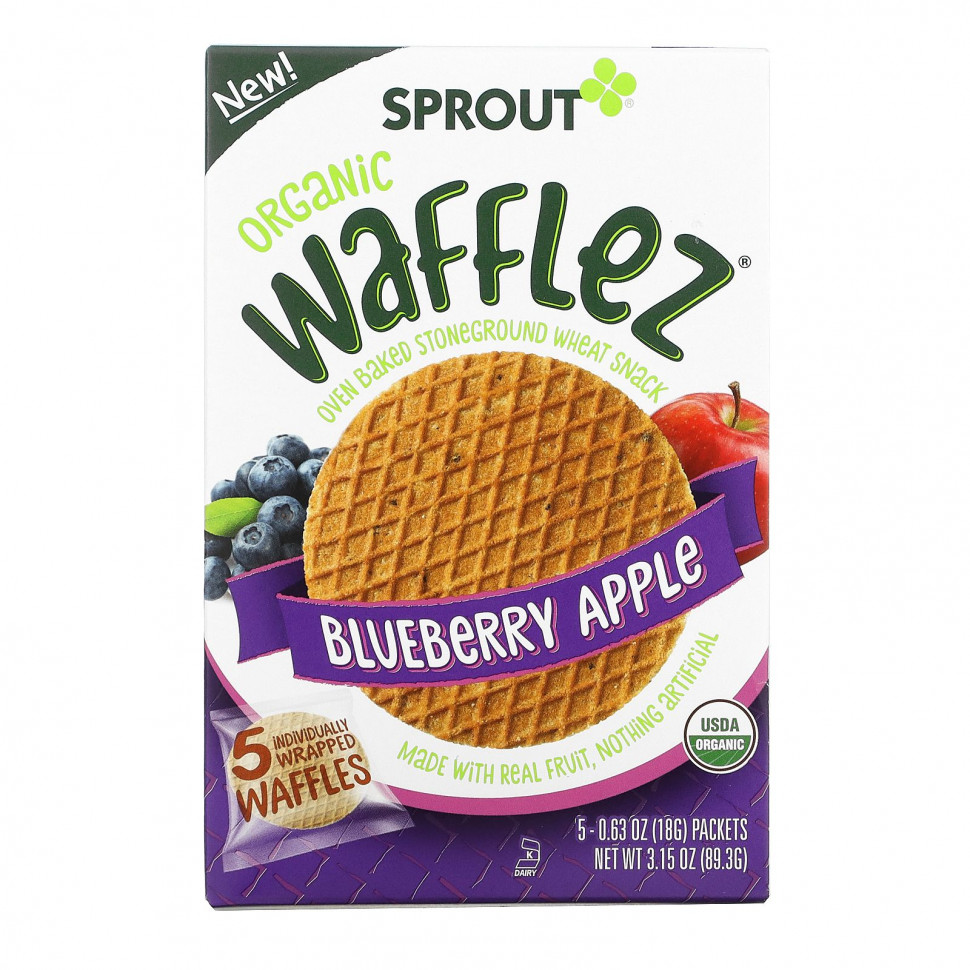 ������ ������ Sprout Organic, ����� Wafflez, �������� � ������, 5 ��������, 18 �  IHerb (������) ����