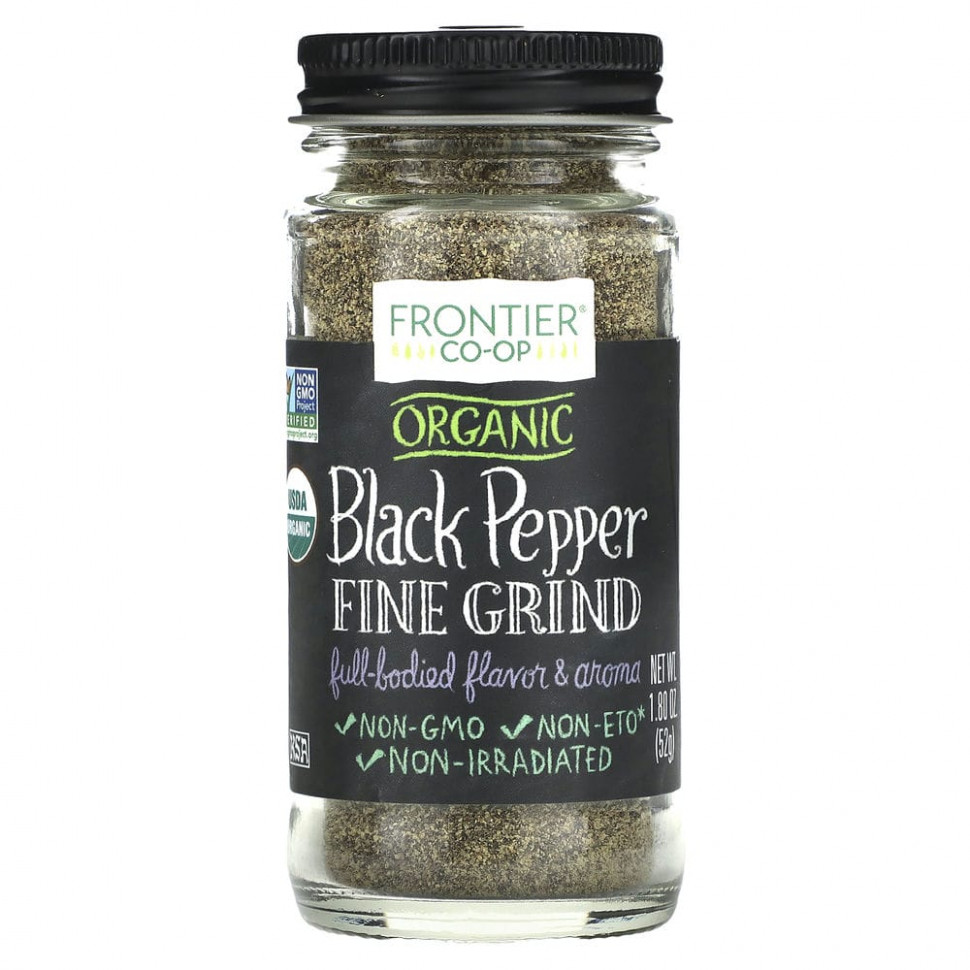  Frontier Co-op, Organic Black Pepper, Fine Grind, 1.80 oz (52 g)    -     , -, 