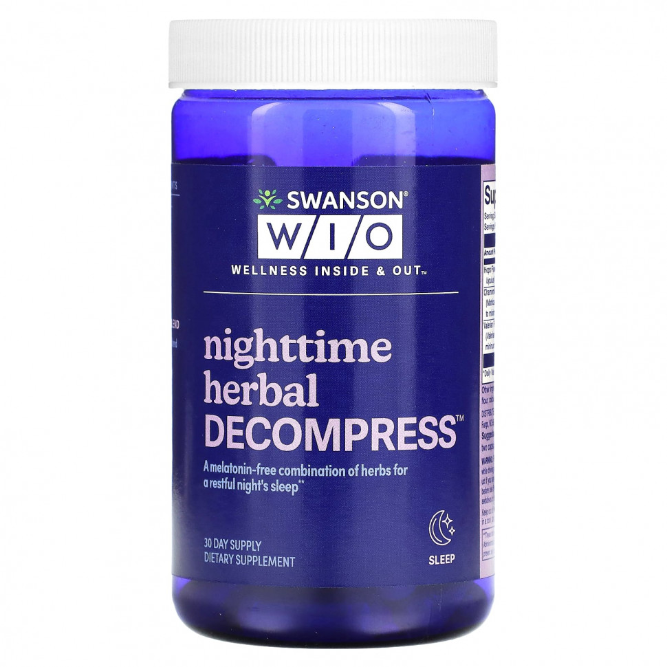  Swanson WIO, Nighttime Herbal Decompress, 30     -     , -, 