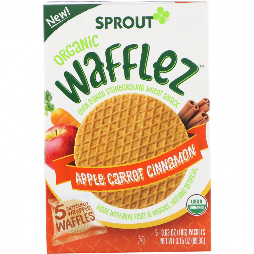 ������ ������ Sprout Organic, ����� Wafflez, ������, ������� � ������, 5 ��������, 18 �  IHerb (������) ����