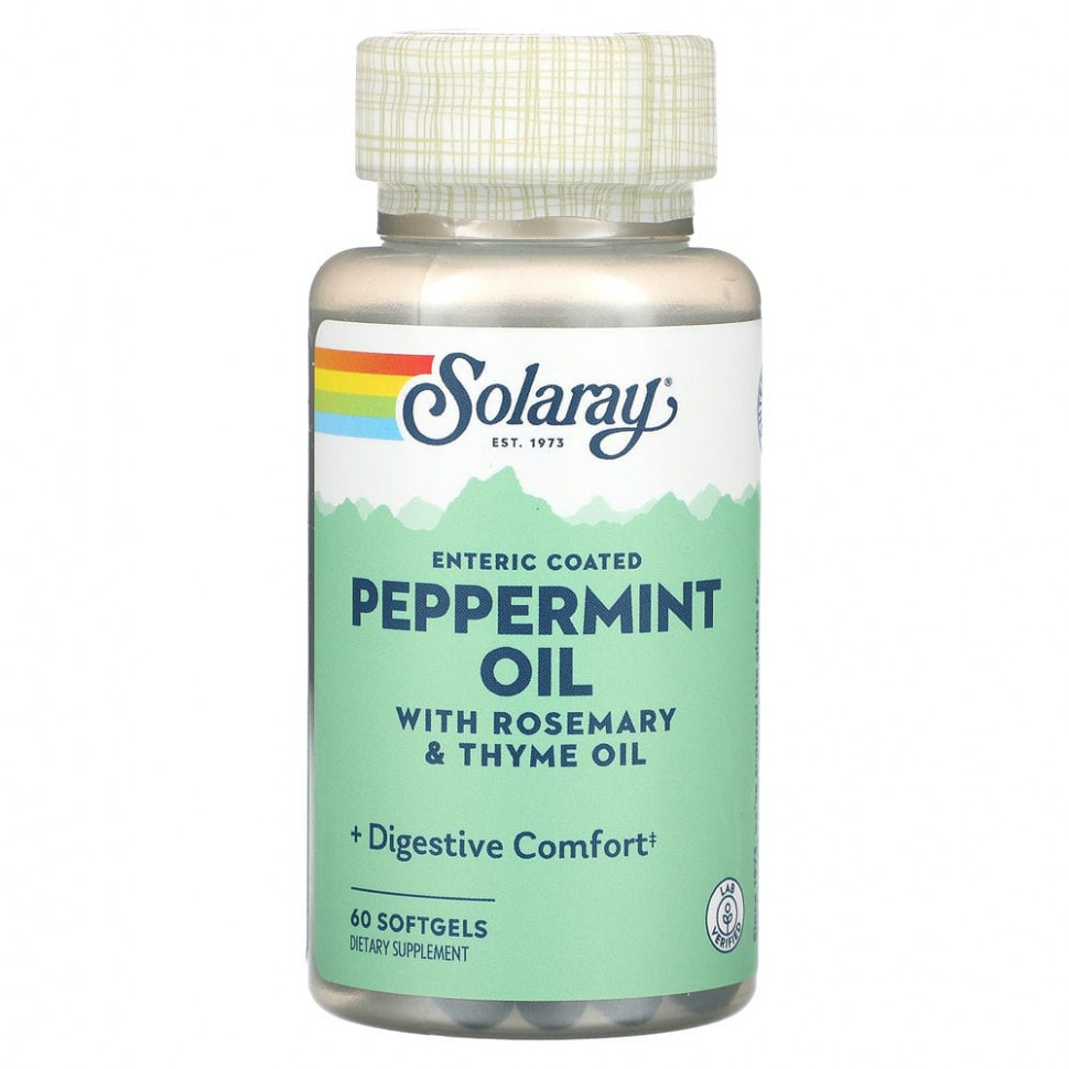  Solaray, Peppermint Oil, 60 Softgels    -     , -, 