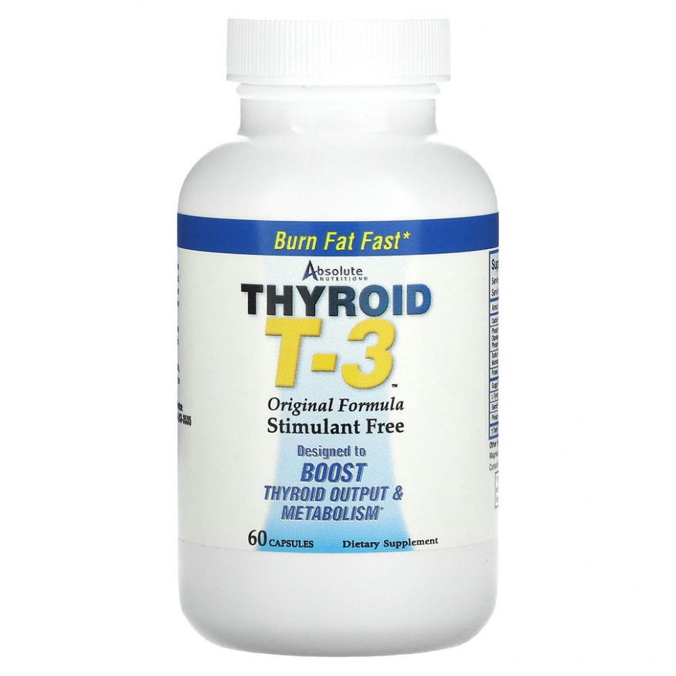 ������ ������ Absolute Nutrition, Thyroid T-3, ��� ���������� ������, ������������ �������,  60 ������  IHerb (������) ����