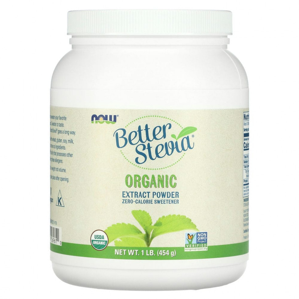 ������ ������ NOW Foods, Better Stevia, Organic Extract Powder, 1 ���� (454 �)  IHerb (������) ����
