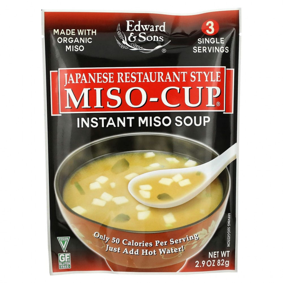 ������ ������ Edward & Sons, Edward & Sons, Miso-Cup, Japanese Restaurant Style, 3 Individual Servings  IHerb (������) ����