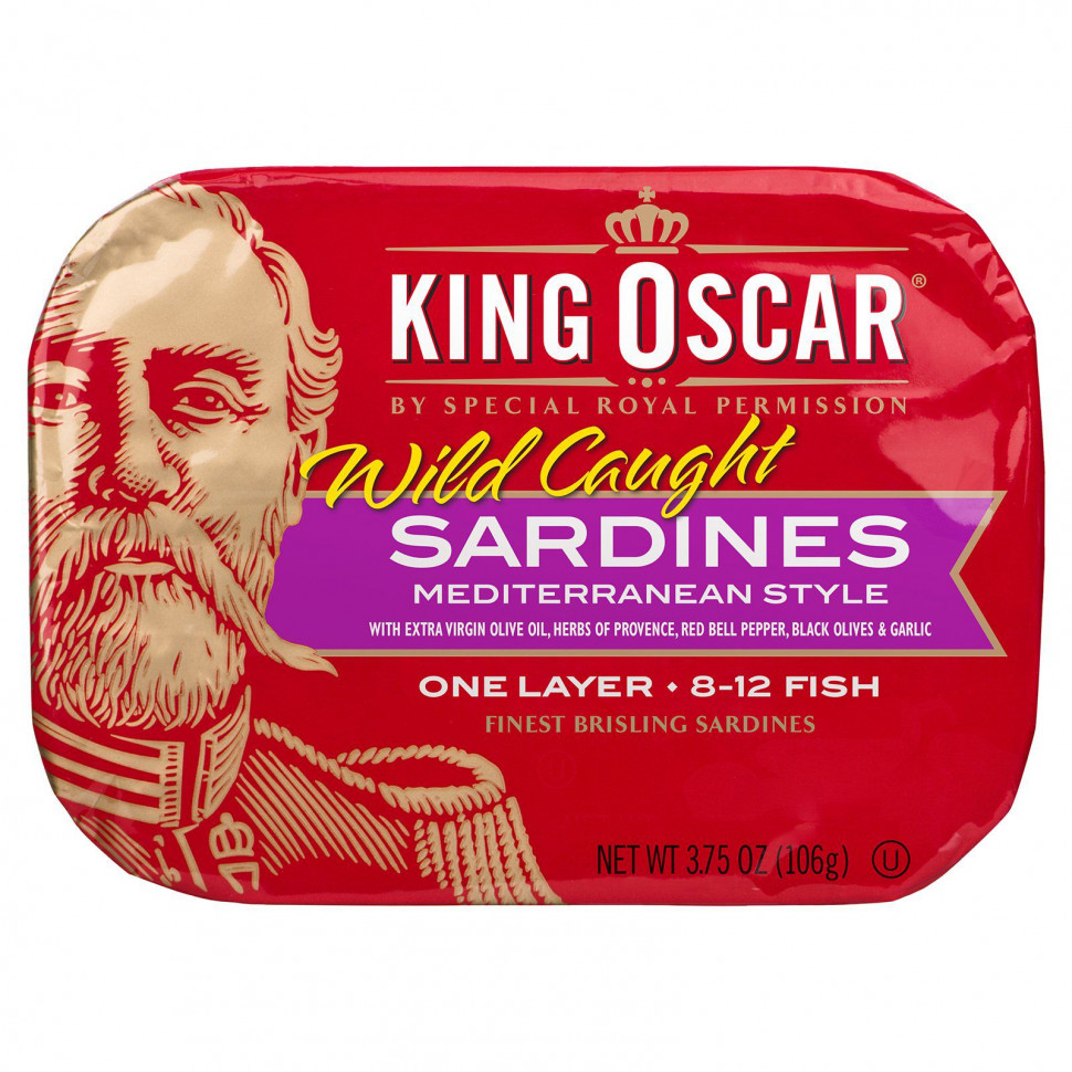 ������ ������ King Oscar, Wild Caught, Sardines Mediterranean Style, 3.75 oz ( 106 g)  IHerb (������) ����
