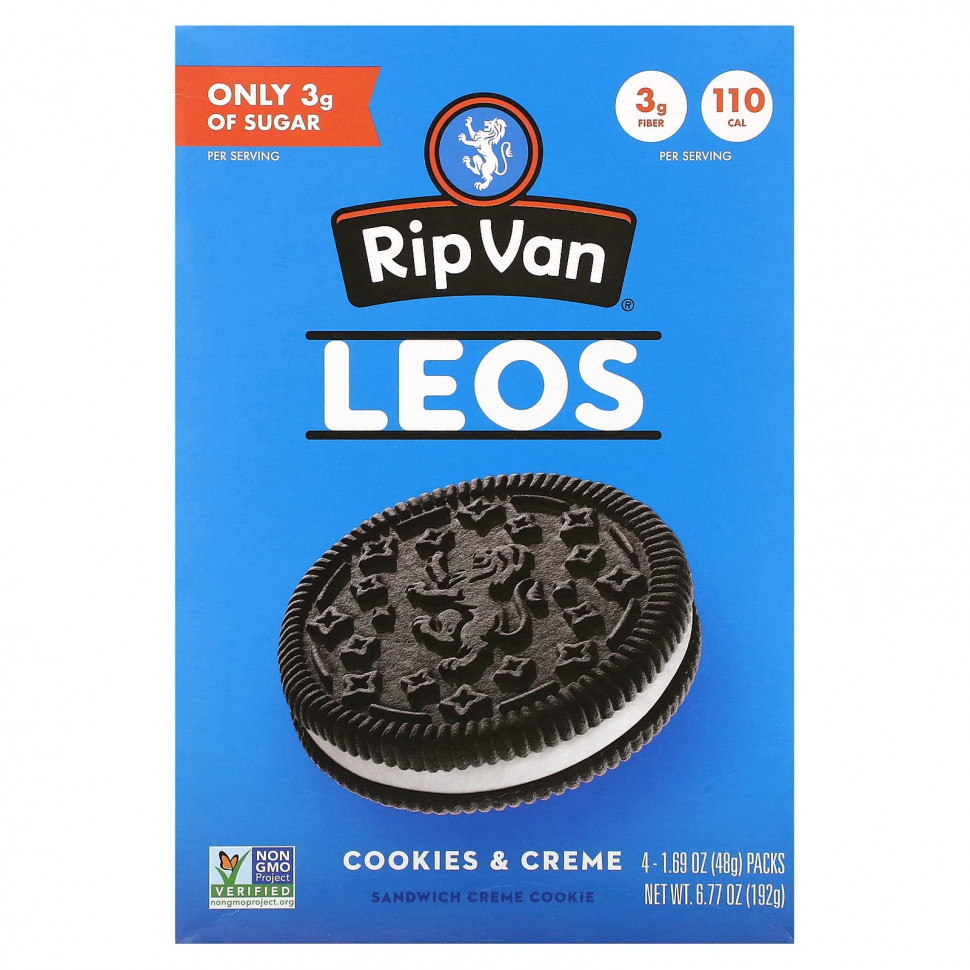 ������ ������ Rip Van Wafels, Leos, ������� � ����, 4 �������� �� 48 � (1,69 �����)  IHerb (������) ����