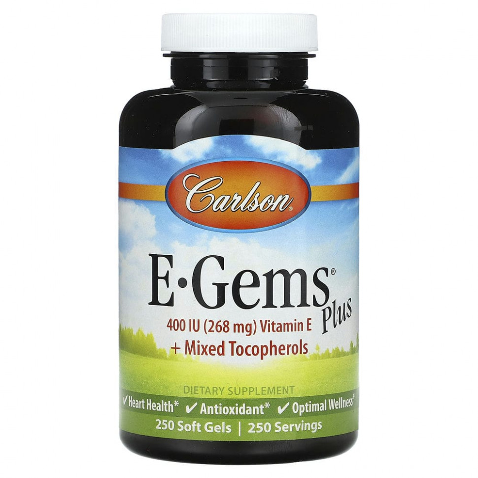 ������ ������ Carlson, E-Gems Plus, 268 �� (400 ��), 250 ������ ��������  IHerb (������) ����