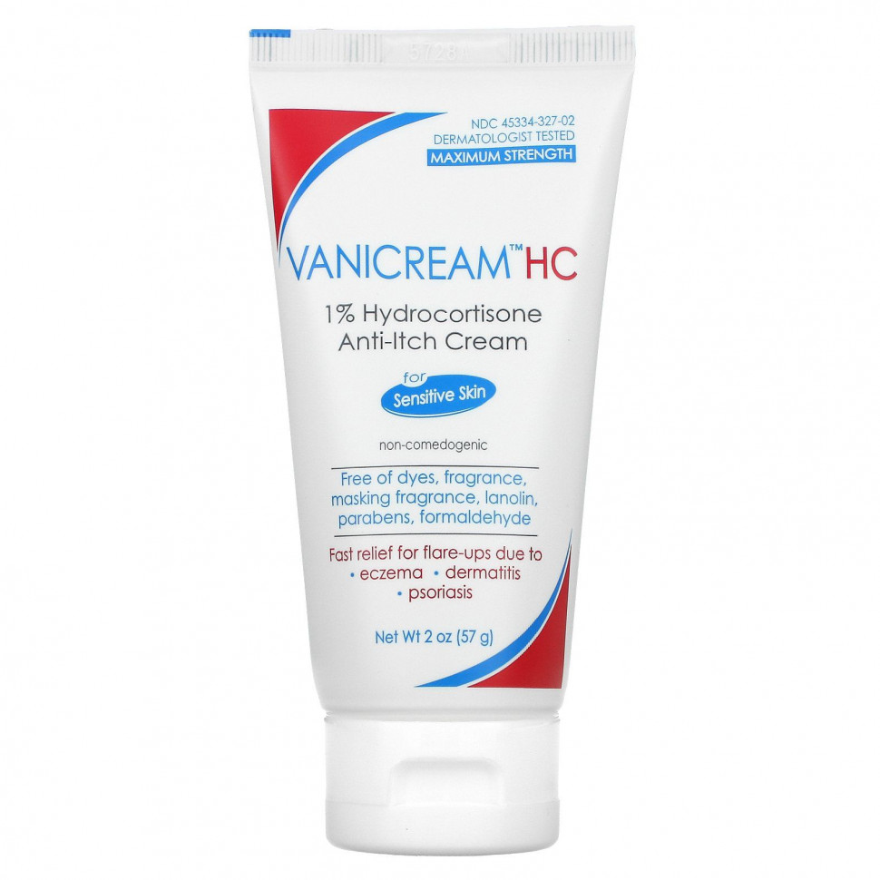   Vanicream, HC 1% Hydrocortisone Anti-Itch Cream, Maximum Strength, For Sensitive Skin, 2 oz (57 g)  IHerb () 