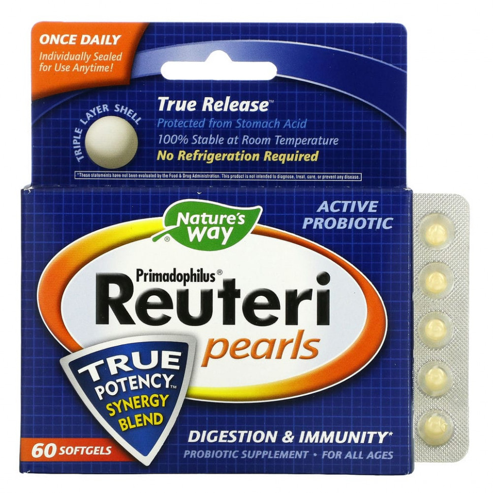  Nature's Way, Primadophilus Reuteri Pearls, 60     -     , -, 