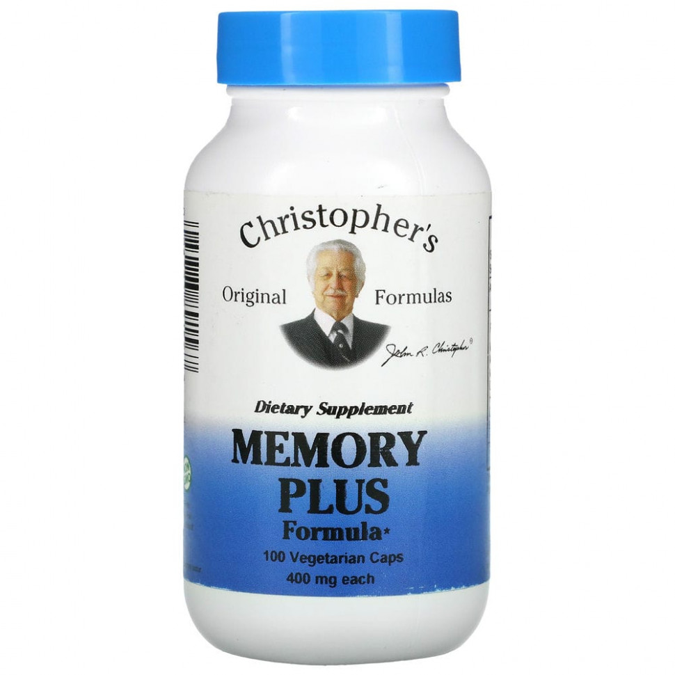  Christopher's Original Formulas, Memory Plus Formula, 450 mg, 100 Vegetarian Caps    -     , -, 