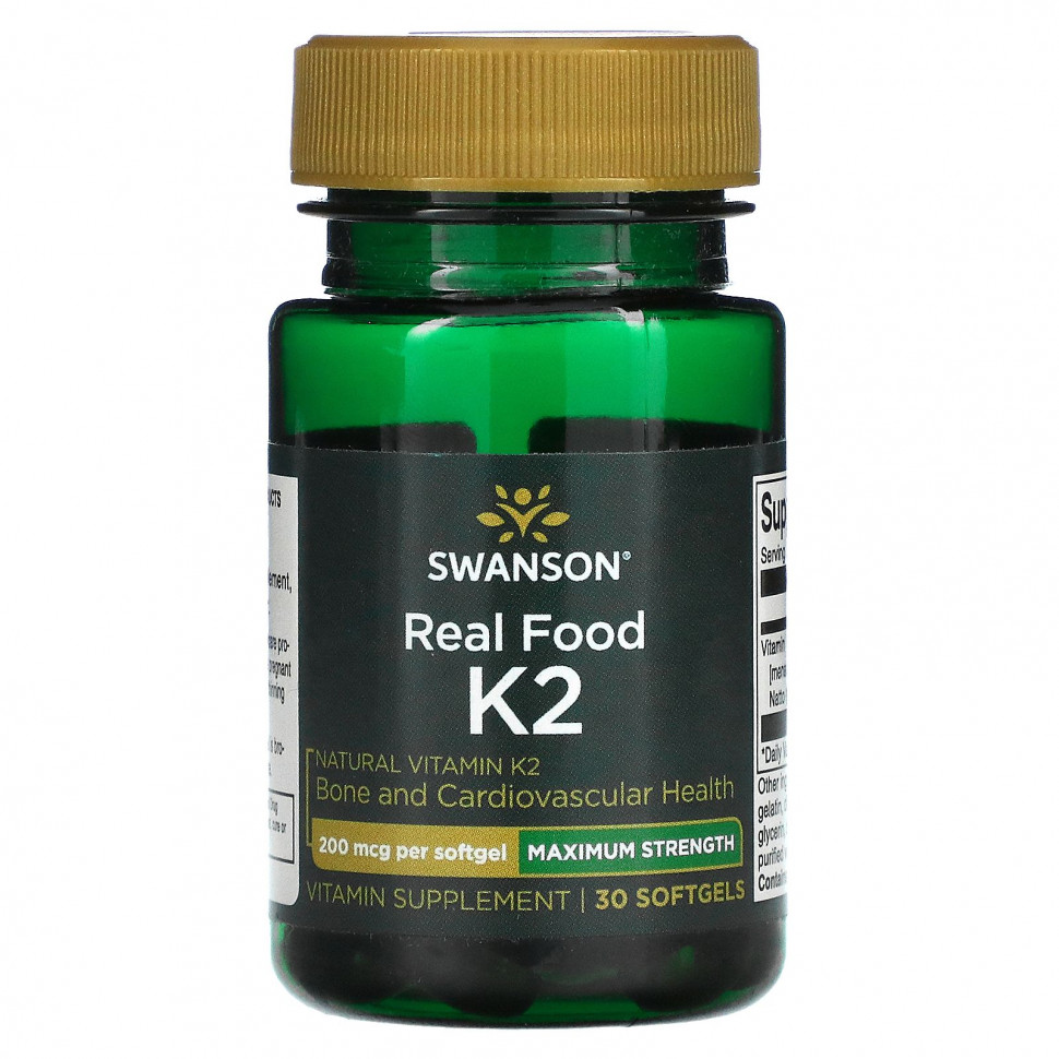 ������ ������ Swanson, Maximum Strength, Real Food K2, 200 ���, 30 ������ ��������  IHerb (������) ����