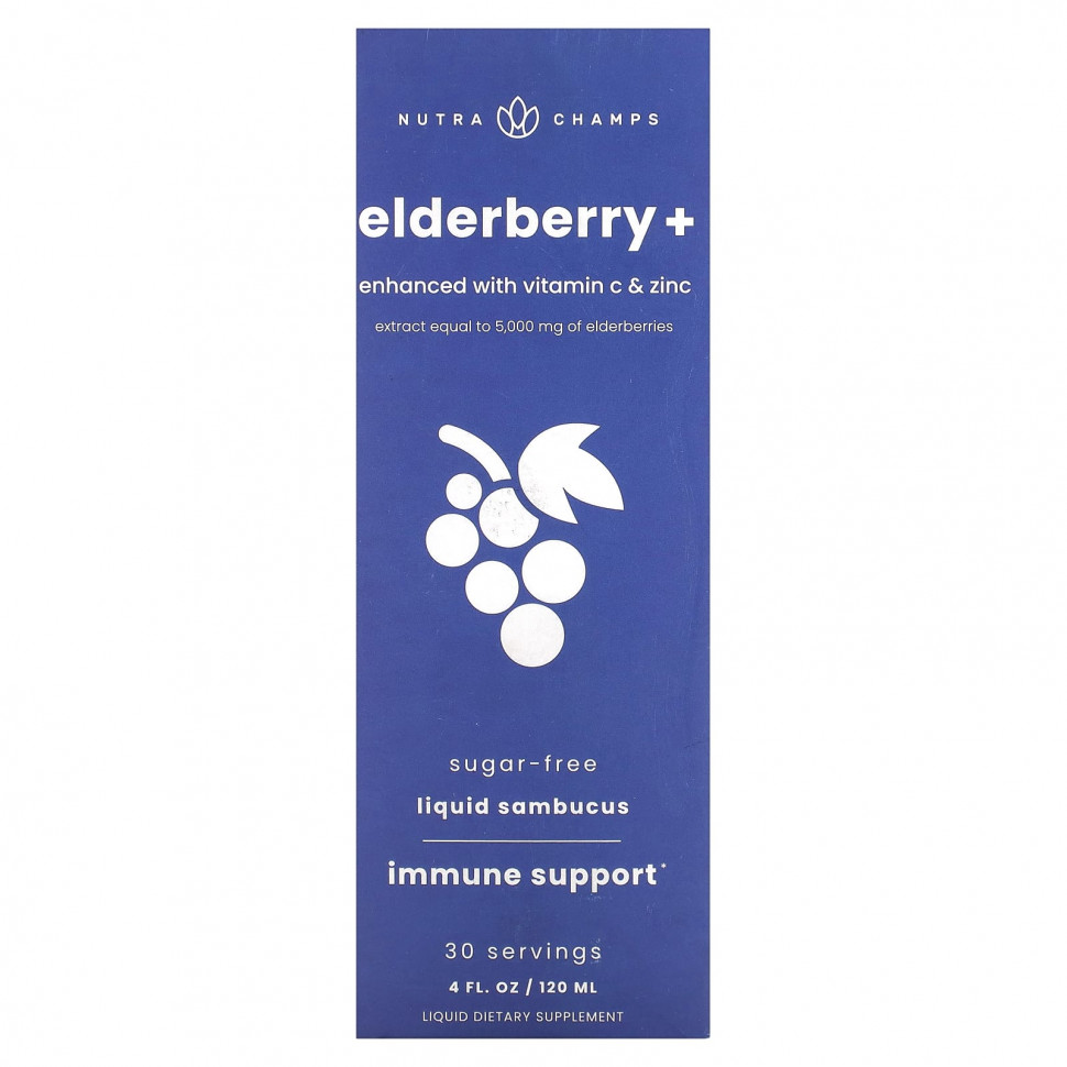  NutraChamps, Elderberry +,   C  ,  , 120  (4 . )    -     , -, 