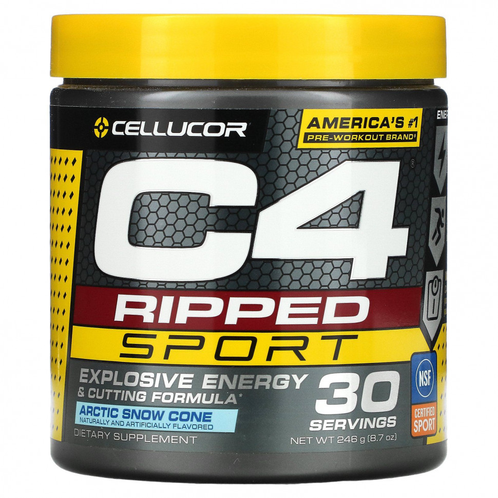 ������ ������ Cellucor, C4 Ripped Sport, ����� �����������, Arctic Snow Cone, 246 � (8,7 �����)  IHerb (������) ����