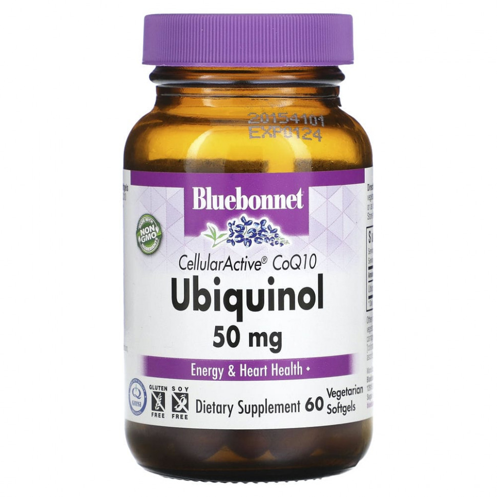  Bluebonnet Nutrition, Ubiquinol, Cellular Active CoQ10, 50 , 60      -     , -, 