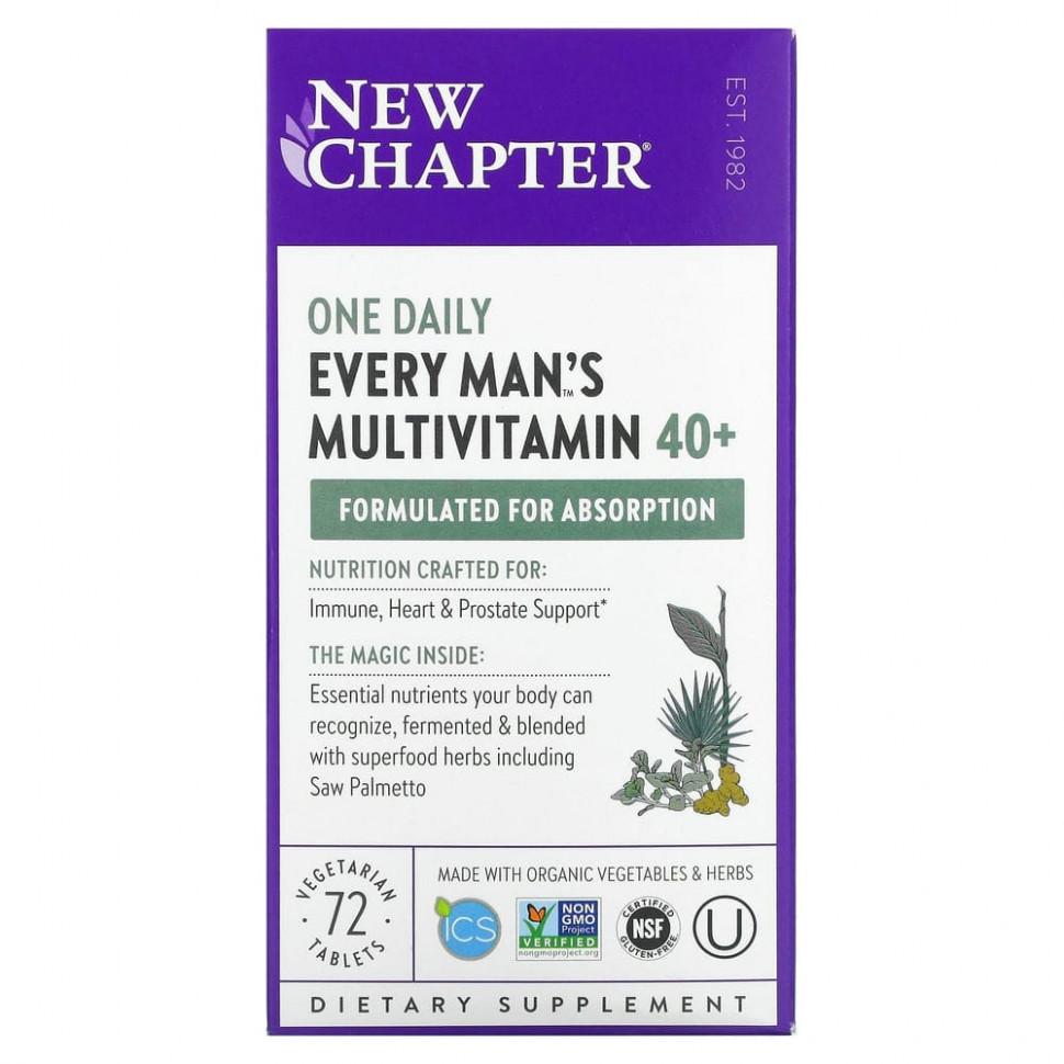  New Chapter, 40+ Every Man's One Daily Multi,   , 72      -     , -, 