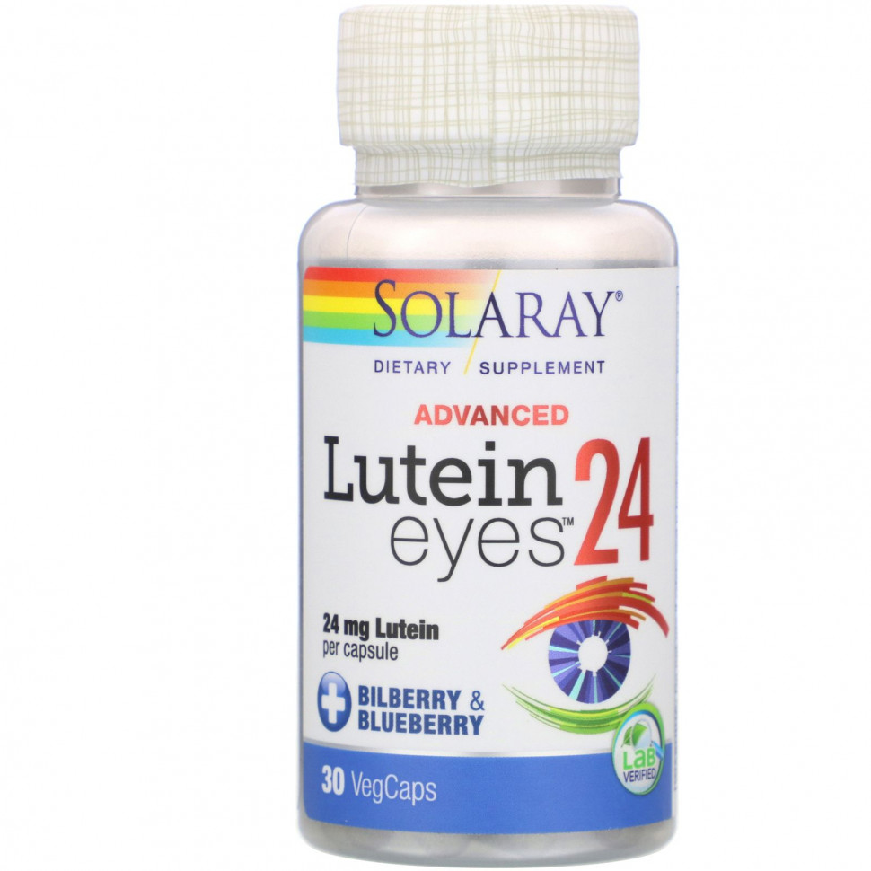  Solaray, Lutein Eyes 24 Advanced, 24 mg, 30 VegCaps    -     , -, 