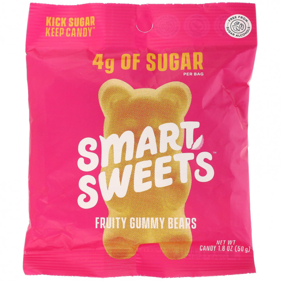 ������ ������ SmartSweets, Fruity, Gummy Bears, Raspberry, Apple, Lemon, Peach, 1.8 oz (50 g)  IHerb (������) ����