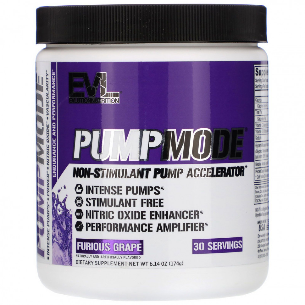  EVLution Nutrition, PumpMode, Non-Stimulant Pump Accelerator,  , 174  (6,14 )    -     , -, 