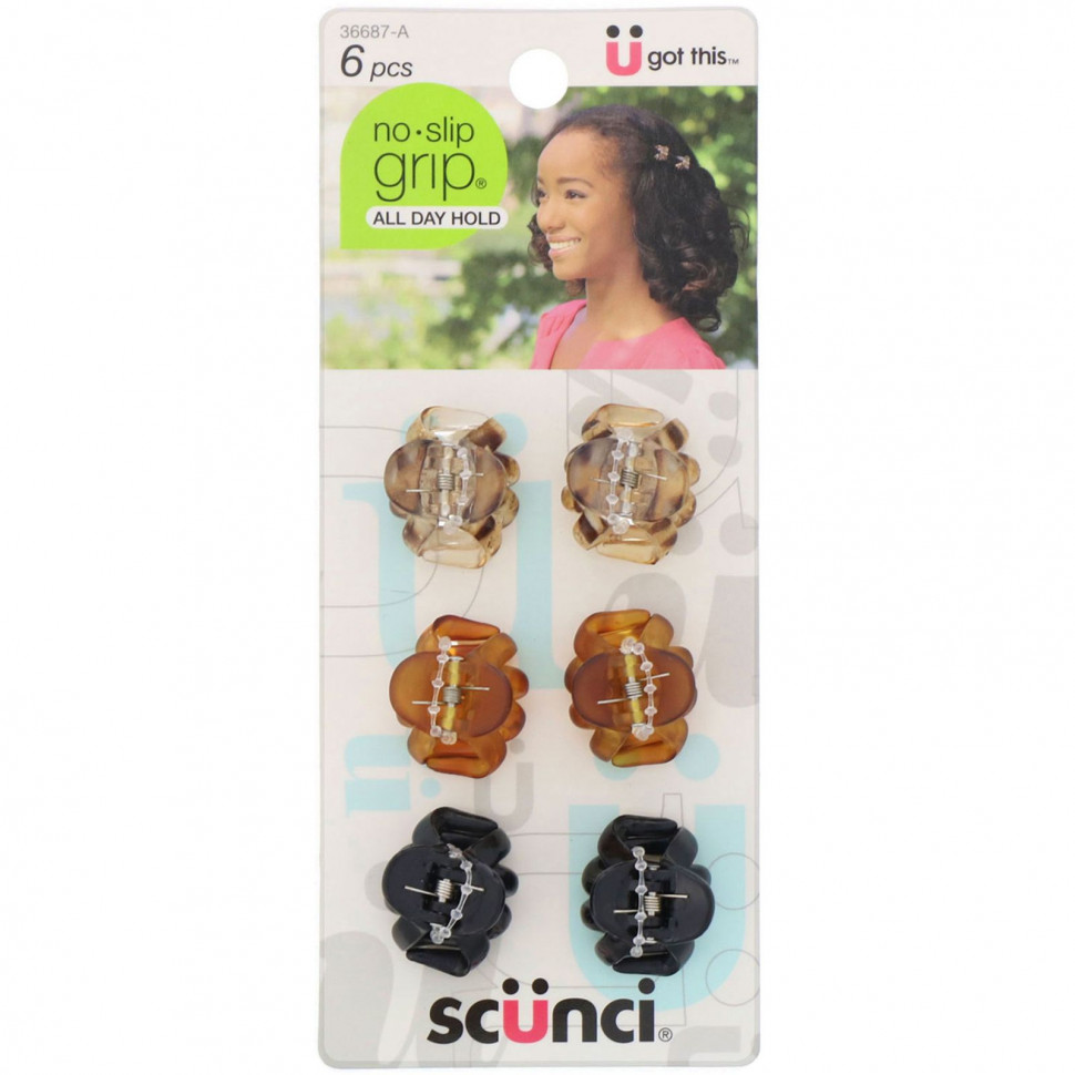  Scunci,  - No Slip Grip,  , 6     -     , -, 