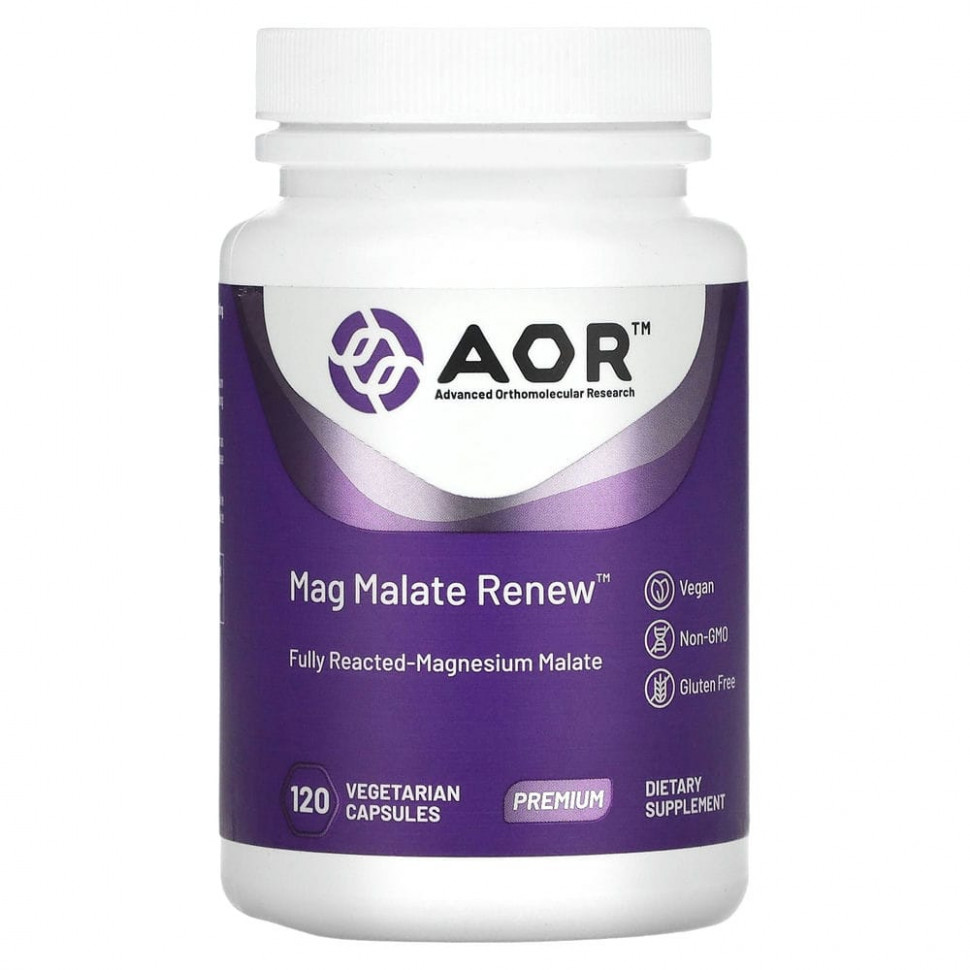  Advanced Orthomolecular Research AOR, Mag Malate Renew, 120      -     , -, 