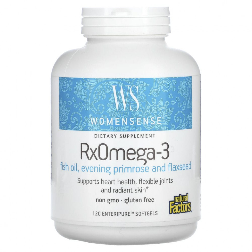  Natural Factors, WomenSense, RxOmega-3, 120   Enteripure    -     , -, 