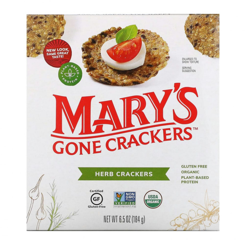 ������ ������ Mary's Gone Crackers, ������� � �������, 184 � (6,5 �����)  IHerb (������) ����