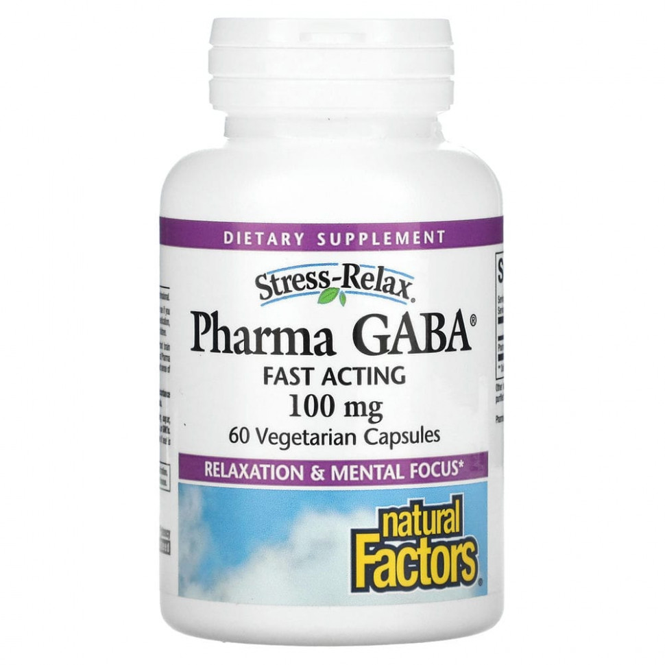������ ������ Natural Factors, Stress Relax, Pharma GABA, 100 ��, 60 �������������� ������  IHerb (������) ����