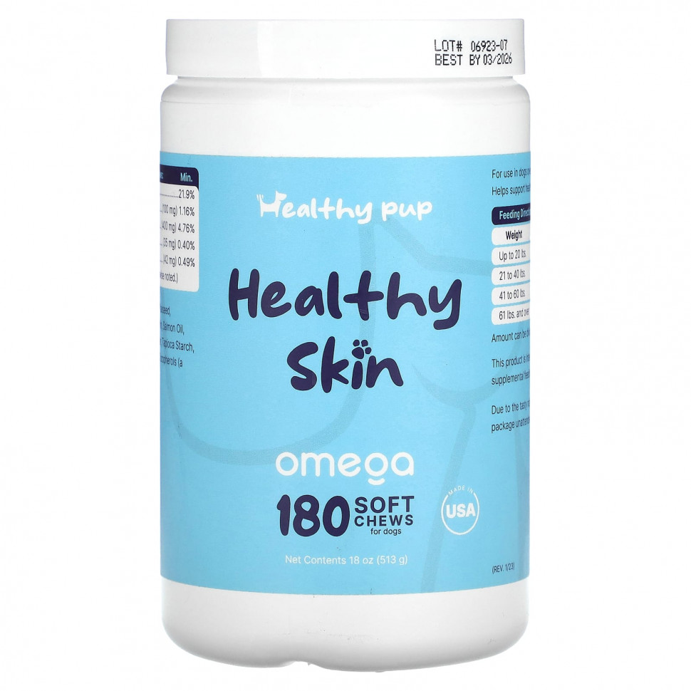  Healthy Pup, Healthy Skin, Omega,  , 180  , 513  (18 )    -     , -, 