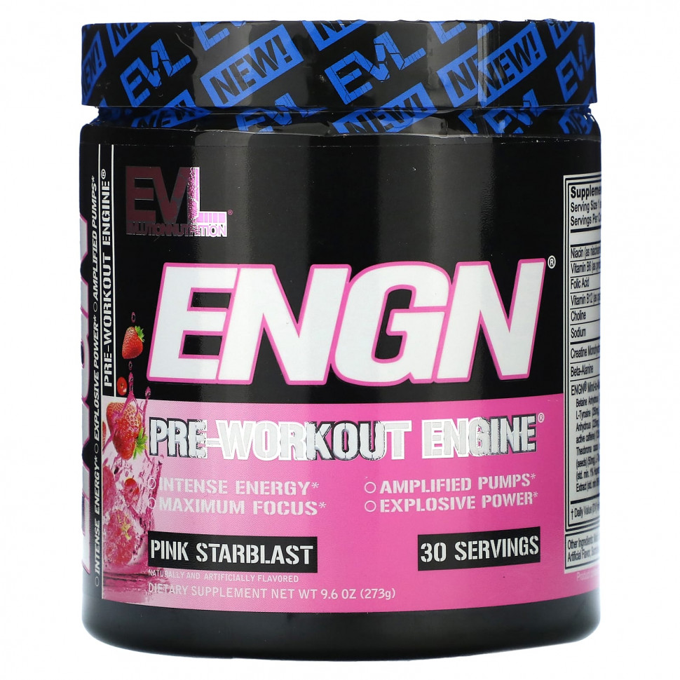  EVLution Nutrition, ENGN, Pre-Workout Engine, Pink Starblast, 273  (9,6 )    -     , -, 