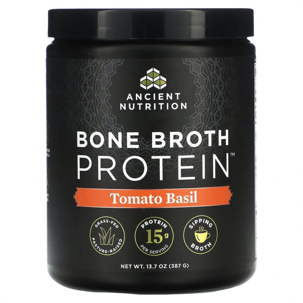 ������ ������ Dr. Axe / Ancient Nutrition, Bone Broth Protein, �������� �������, 387 � (13,7 �����)  IHerb (������) ����