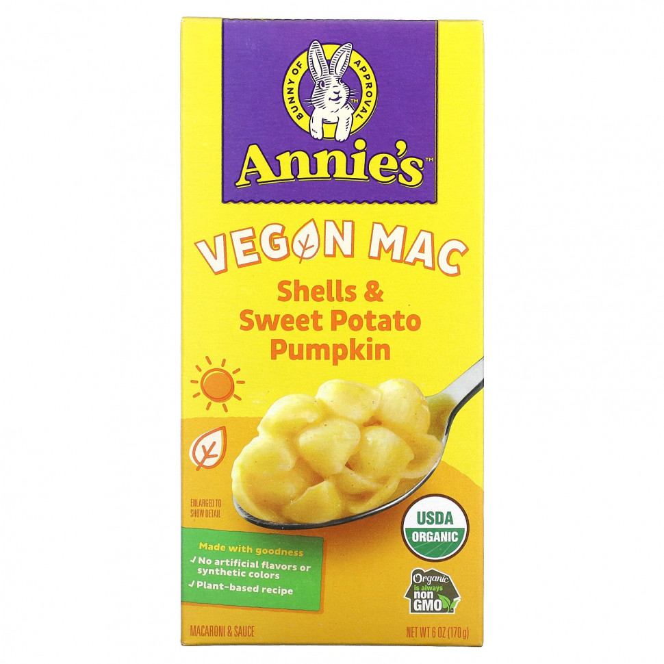 ������ ������ Annie's Homegrown, Vegan Mac, ������� � �����, �����, 170 � (6 �����)  IHerb (������) ����