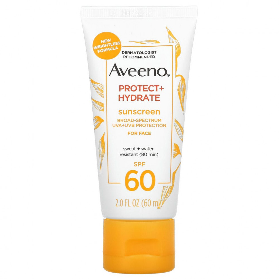 ������ ������ Aveeno, Protect + Hydrate, �������������� ��������, ��� ����, SPF 60, 60 �� (2 ����. �����)  IHerb (������) ����