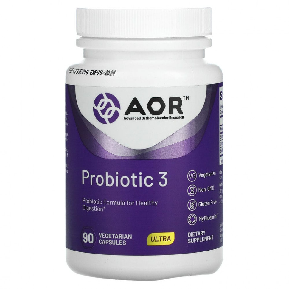  Advanced Orthomolecular Research AOR, Probiotic 3, 90      -     , -, 